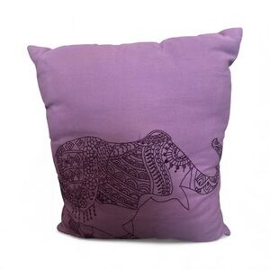Purple Embroidered Elephant Decorative Pillow House Decor India Style Elephants